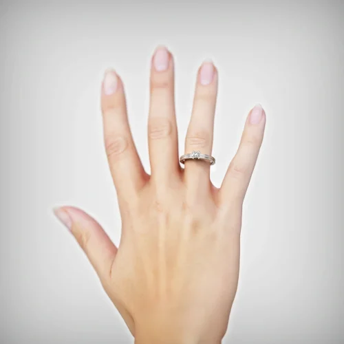 Alternative view of Anillo de Compromiso Solitario Deseo Platino Diamante Corte Brillante
