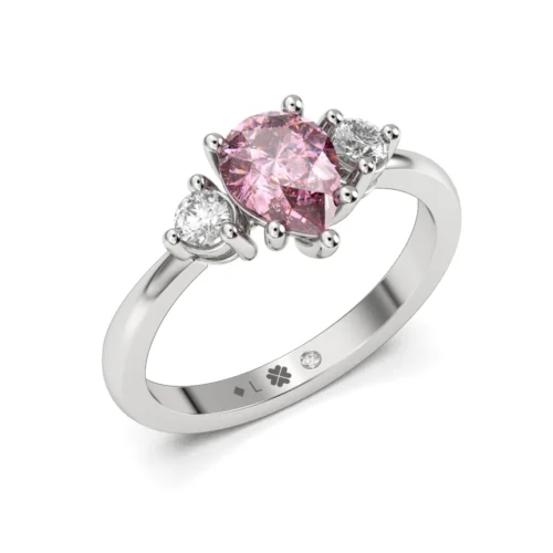 Anillo de Compromiso Tricillo Siempre tu Platino Diamante Corte Pera