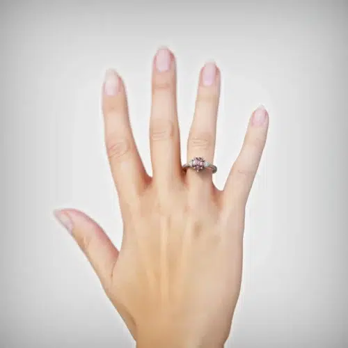 Alternative view of Anillo de Compromiso Tricillo Siempre tu Platino Diamante Corte Pera