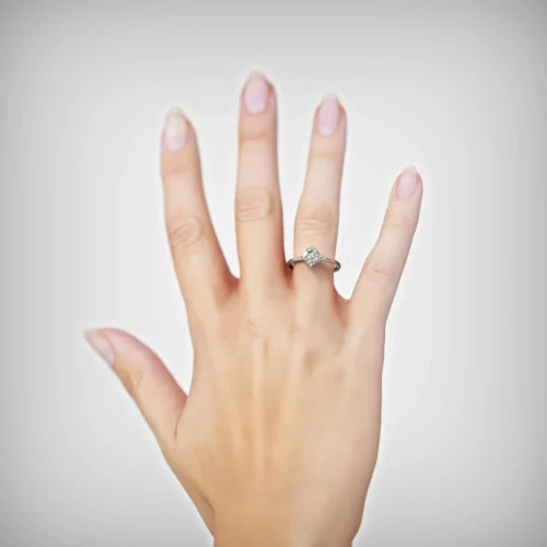 Alternative view of Anillo de Compromiso Solitario Vela Platino Diamante Corte Brillante