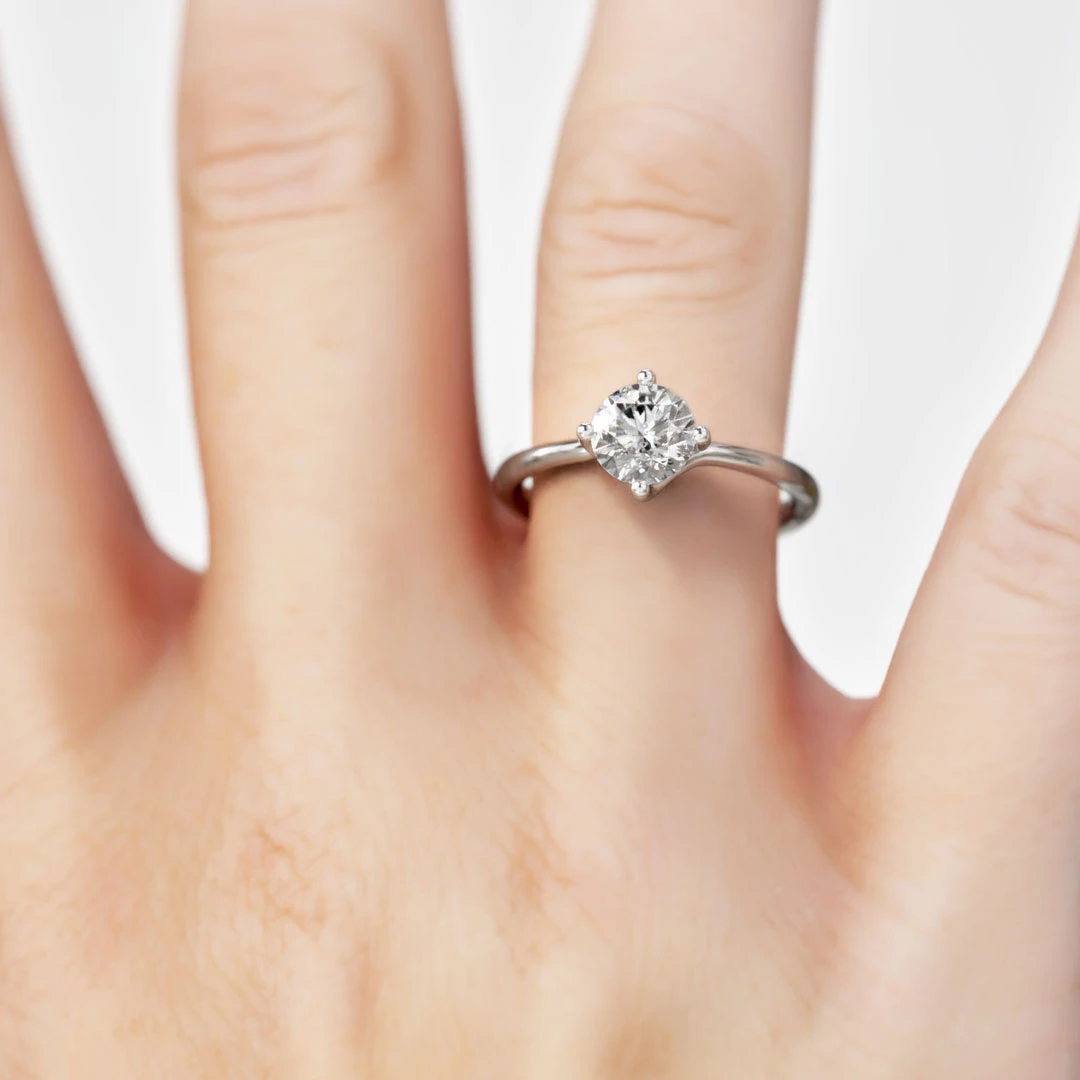 Anillo de Compromiso Solitario Vela Platino Diamante Corte Brillante Anillo de Compromiso Solitario Vela Platino Diamante Corte Brillante - Imagen 3