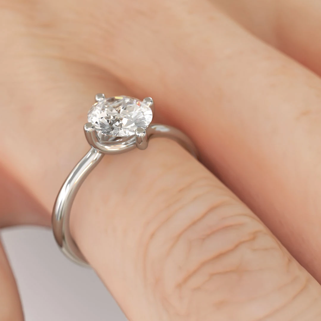 Anillo de Compromiso Solitario Vela Platino Diamante Corte Brillante Anillo de Compromiso Solitario Vela Platino Diamante Corte Brillante - Imagen 4