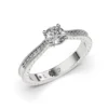 Anillo de Compromiso Vintage Victoria Platino Diamante Corte Brillante