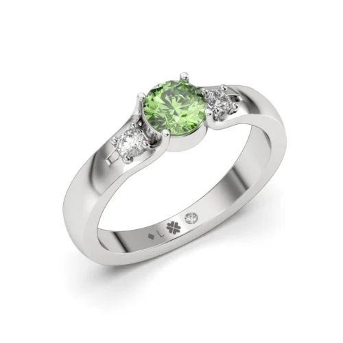 Anillo de Compromiso Tricillo Vínculo Platino Diamante Corte Brillante