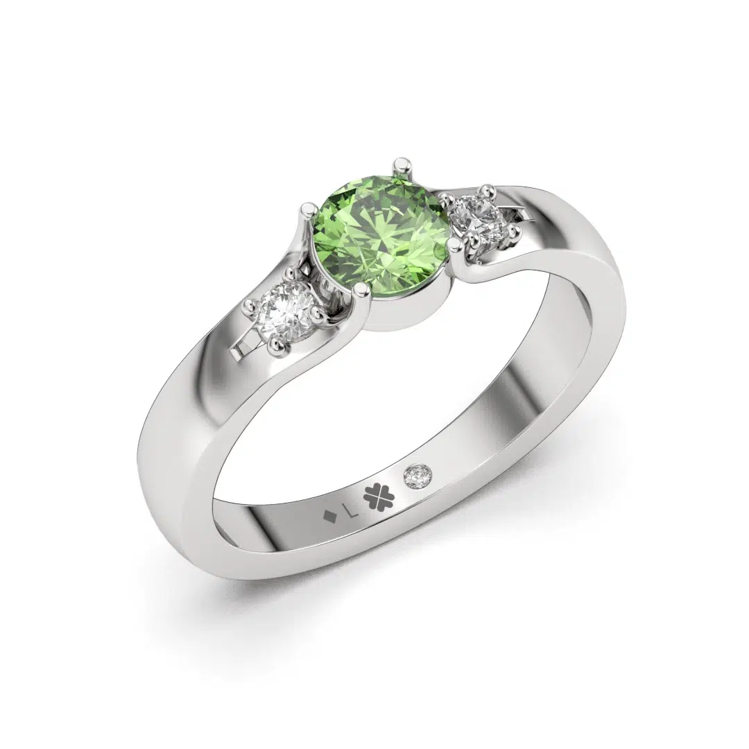 Anillo de Compromiso Tricillo Vínculo Platino Diamante Corte Brillante Anillo de Compromiso Tricillo Vínculo Platino Diamante Corte Brillante