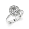 Anillo de Compromiso Vintage Eleonor Platino Diamante Corte Ovalado