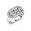Anillo de Compromiso Vintage Herencia Platino Diamante Corte Brillante