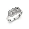 Anillo de Compromiso Vintage Jardín Platino Diamante Corte Brillante