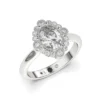 Anillo de Compromiso Vintage Juliette Platino Diamante Corte Ovalado