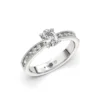 Anillo de Compromiso Vintage Margot Platino Diamante Corte Ovalado