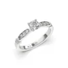 Anillo de Compromiso Vintage Natura Platino Diamante Corte Brillante