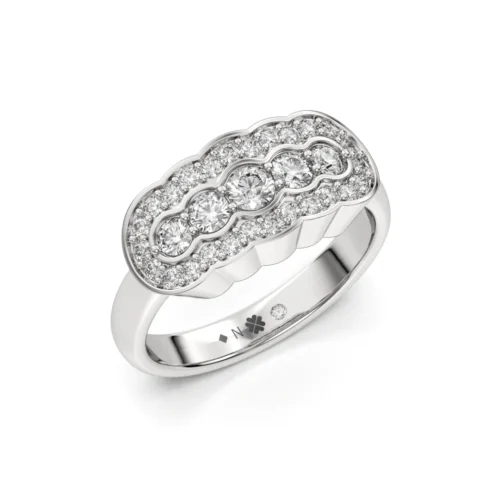 Anillo de Compromiso Vintage Romance Platino Diamante Corte Brillante