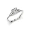 Anillo de Compromiso Vintage Tesoro Platino Diamante Corte Princesa