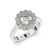 Anillo de Compromiso Vintage Vivienne Platino Diamante Corte Brillante
