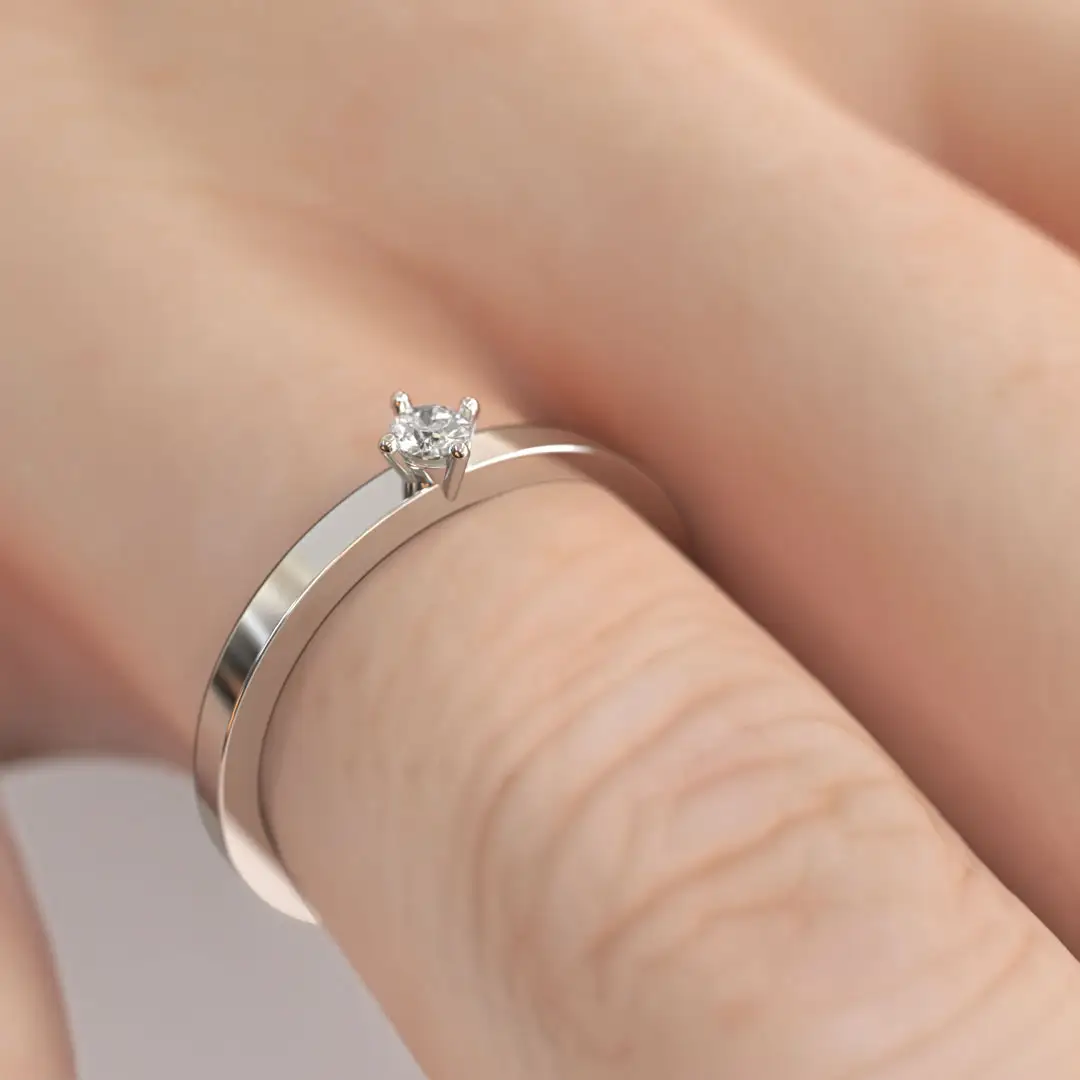 Anillo de Compromiso Solitario Dilectio Platino Anillo de Compromiso Solitario Dilectio Platino - Imagen 4