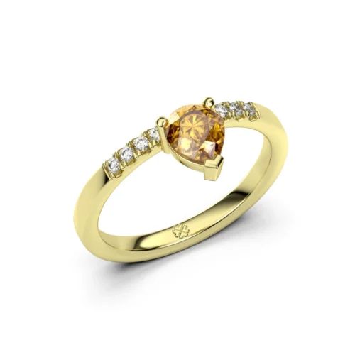 Anillo Solitario Aenean Pear Luxy Oro Amarillo 18kt Anillo Solitario Aenean Pear Luxy Oro Amarillo 18kt