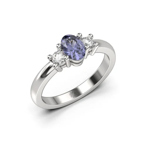 Anillo Tricillo Ember Blue Platino Anillo Tricillo Ember Blue Platino