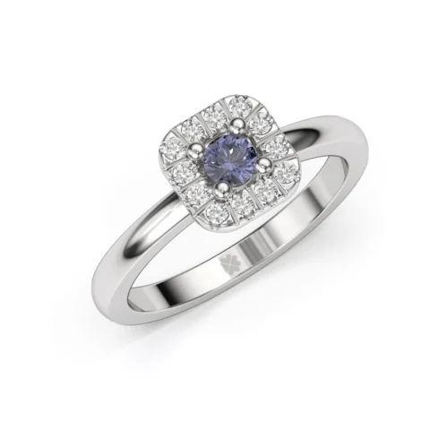 Anillo Halo Galea Blue Platino Anillo Halo Galea Blue Platino