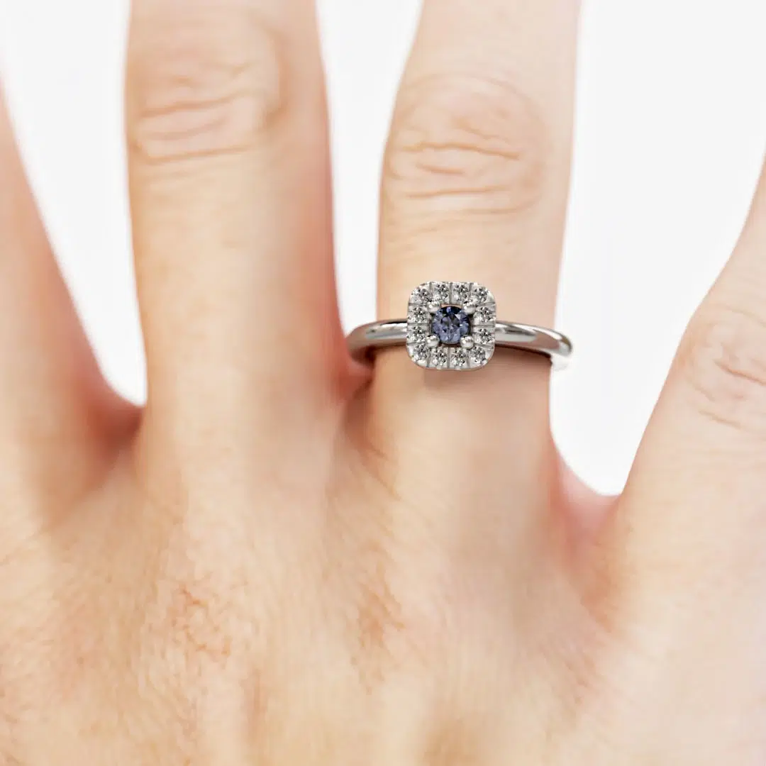 Anillo Halo Galea Blue Platino Anillo Halo Galea Blue Platino - Imagen 3