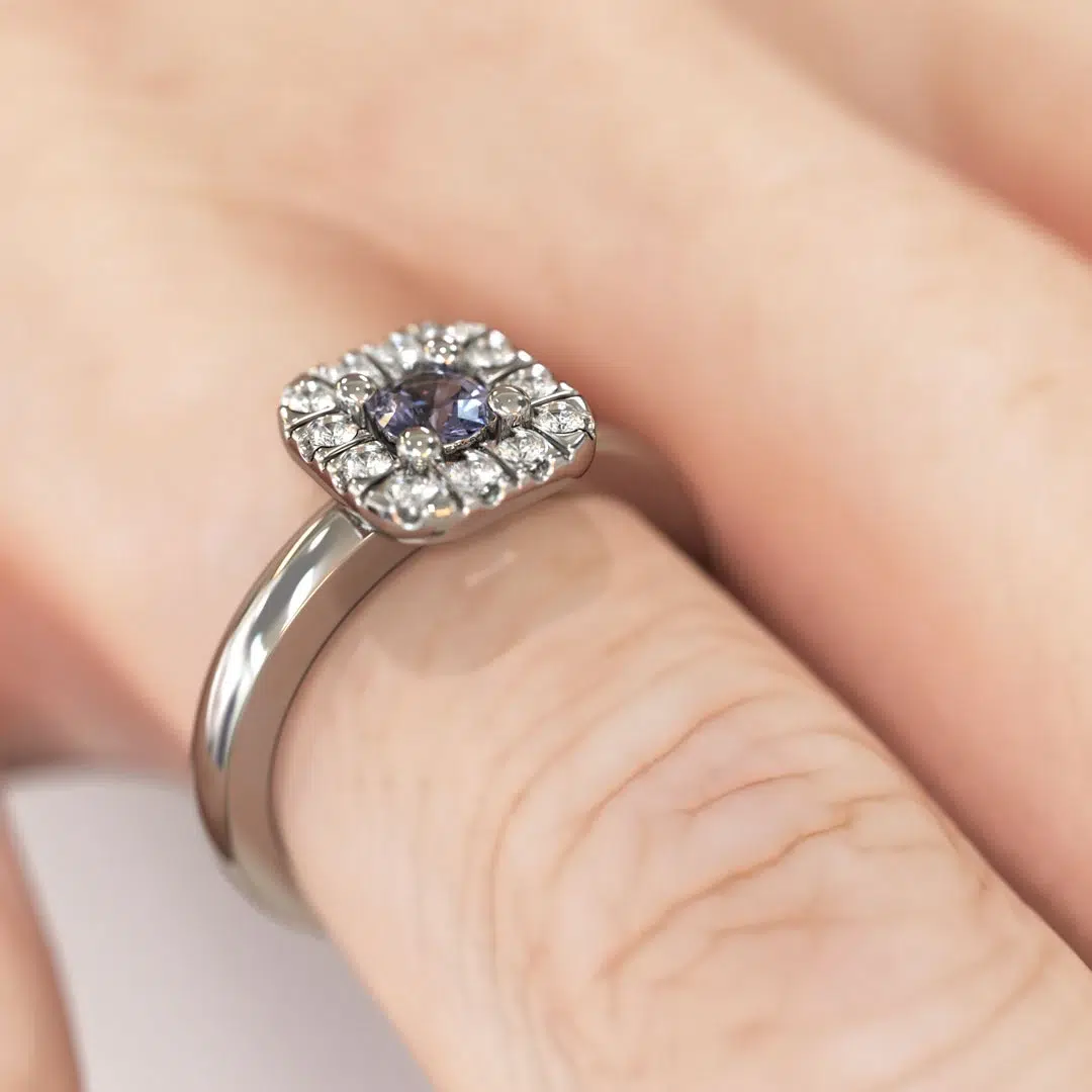 Anillo Halo Galea Blue Platino Anillo Halo Galea Blue Platino - Imagen 4