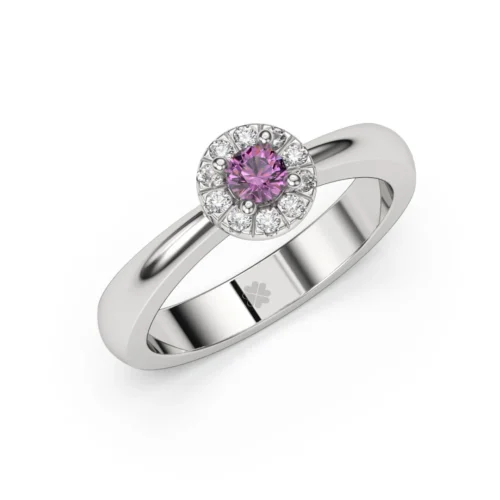 Anillo Halo Aura Purple Platino Anillo Halo Aura Purple Platino