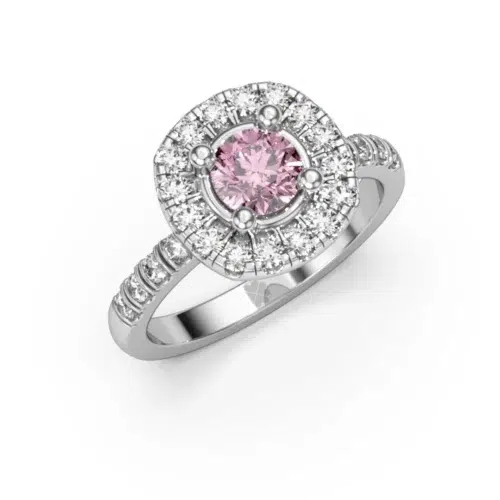 Anillo Halo Tempes Pink Platino Anillo Halo Tempes Pink Platino