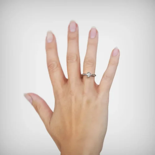 Alternative view of Anillo de Compromiso Solitario Lux Cordis Platino