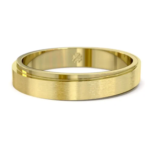 Argolla de Matrimonio Cross Esmerilada Oro Amarillo 18kt