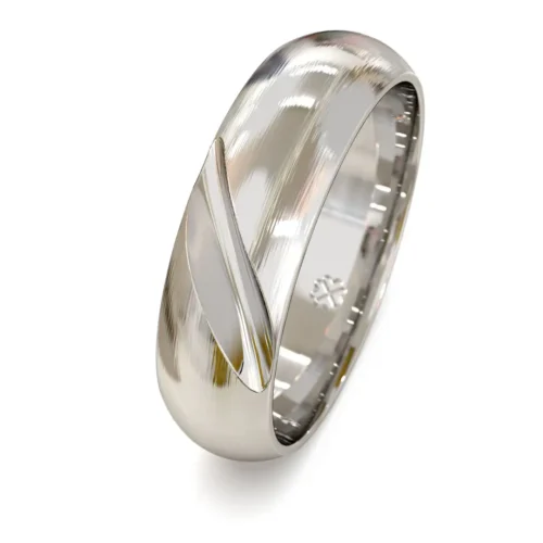 Alternative view of Argolla de Matrimonio Sky Relieve Oro Blanco 18kt o Platino