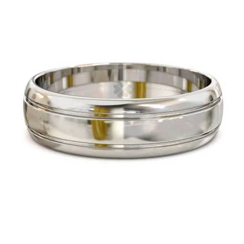 Argolla de Matrimonio Zen Media Cana Oro Blanco 18kt o Platino