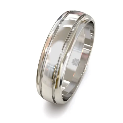 Alternative view of Argolla de Matrimonio Zen Media Cana Oro Blanco 18kt o Platino