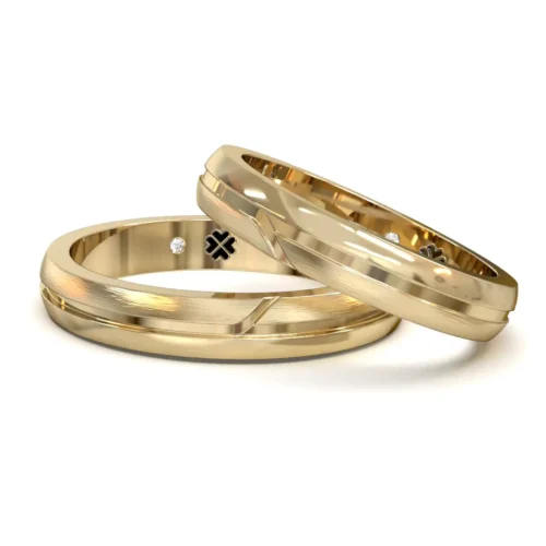 Alternative view of Argolla de Matrimonio Entre Oro Miel 18kt