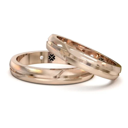 Alternative view of Argolla de Matrimonio Conexión Oro Rosa 18kt