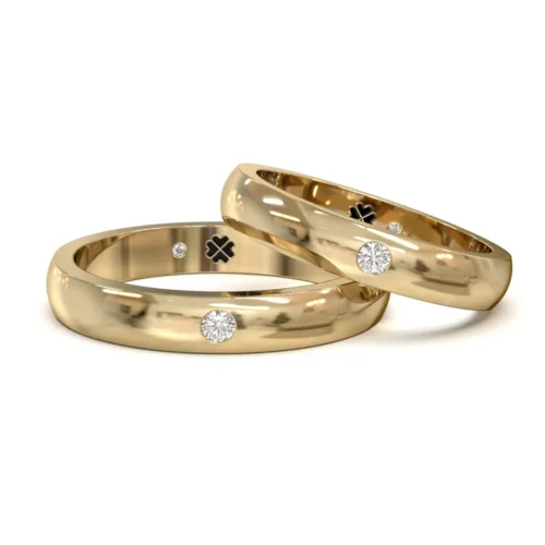 Alternative view of Argolla de Matrimonio Correspondencia Oro Miel 18kt