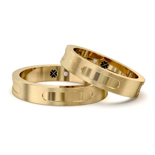 Alternative view of Argolla de Matrimonio Entre Oro Miel 18kt