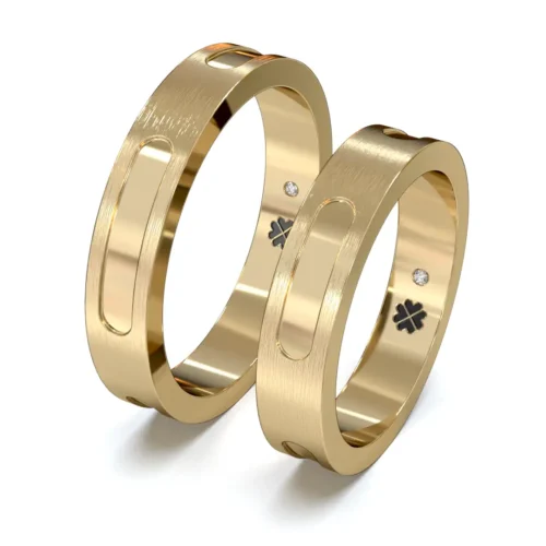 Argolla de Matrimonio Entre Oro Miel 18kt