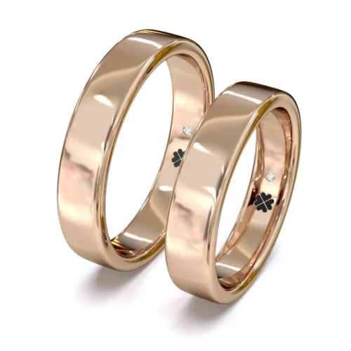 Argolla de Matrimonio Espejo Oro Rosa 18kt