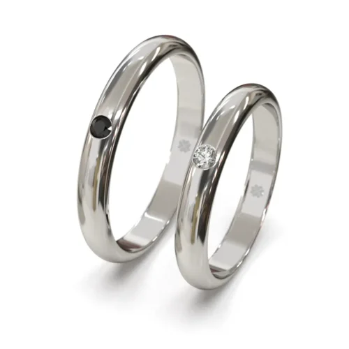 Argollas de Matrimonio Modelo Ingles Oro Blanco 18kt o Platino