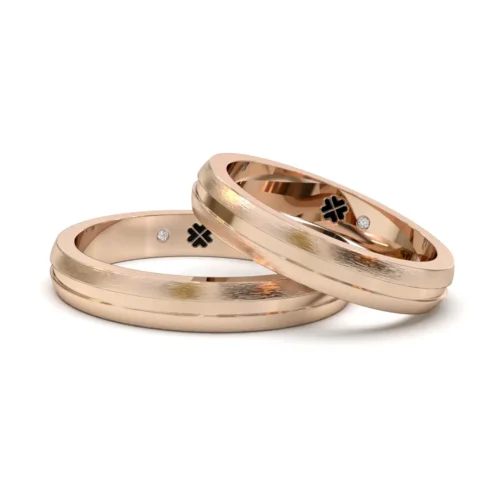 Alternative view of Argolla de Matrimonio Paralelo Oro Rosa 18kt