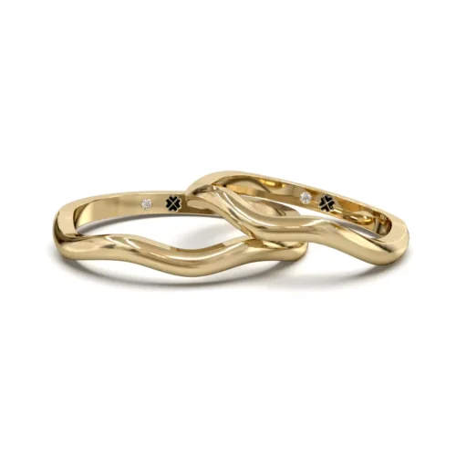Alternative view of Argolla de Matrimonio Pulso Oro Miel 18kt