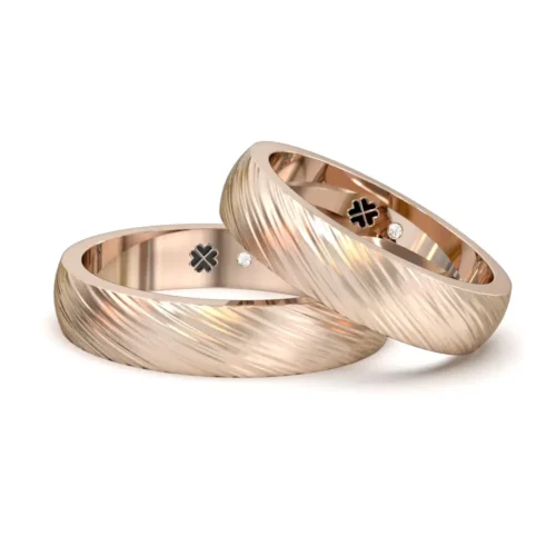 Alternative view of Argolla de Matrimonio Trama Oro Rosa 18kt