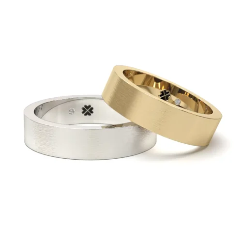 Alternative view of Argolla de Matrimonio Tránsito Oro Miel 18kt