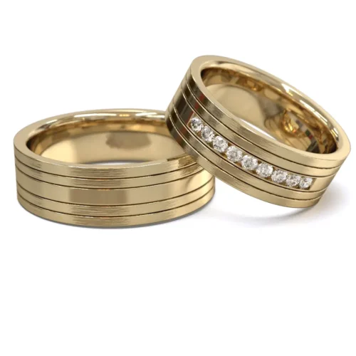 Alternative view of Argollas de Matrimonio Constance Oro Miel 18kt