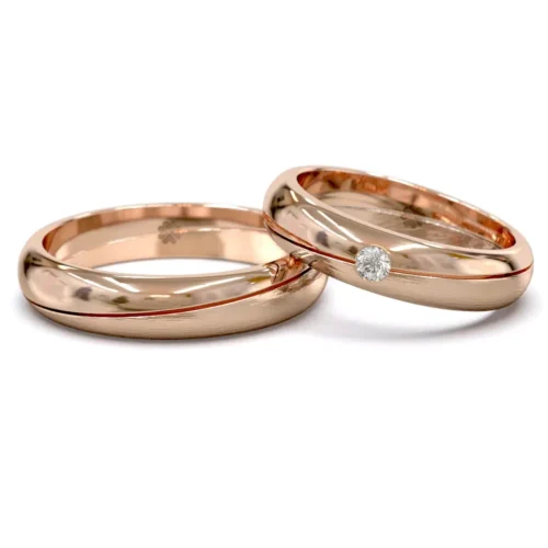 Alternative view of Argollas de Matrimonio Dualite Inglés Oro Rosa 18kt