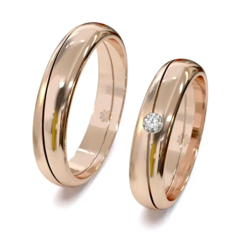 Argollas de Matrimonio Dualite Inglés Oro Rosa 18kt
