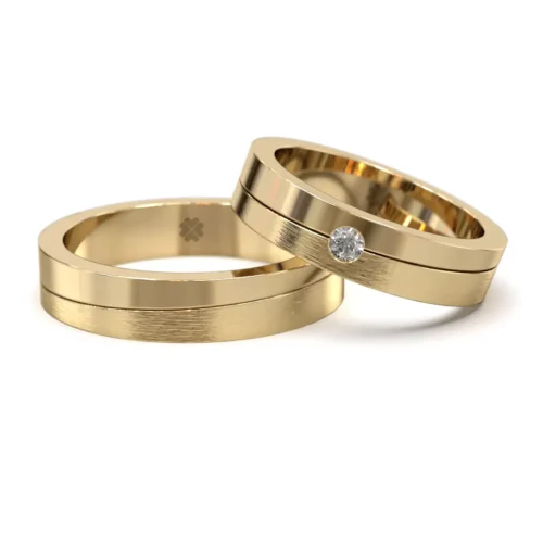 Alternative view of Argollas de Matrimonio Dualite Plana Oro Miel 18kt