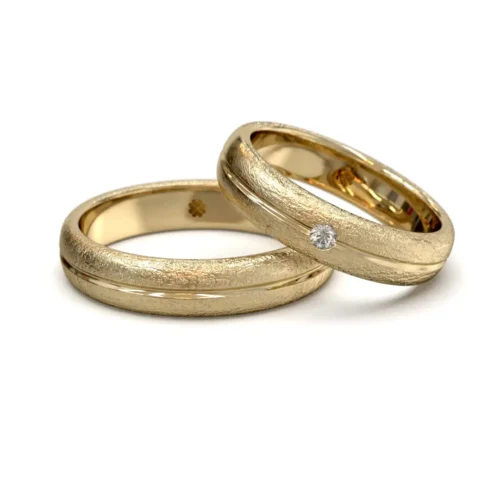 Alternative view of Argollas de Matrimonio Inglés Orgánica Oro Miel 18kt
