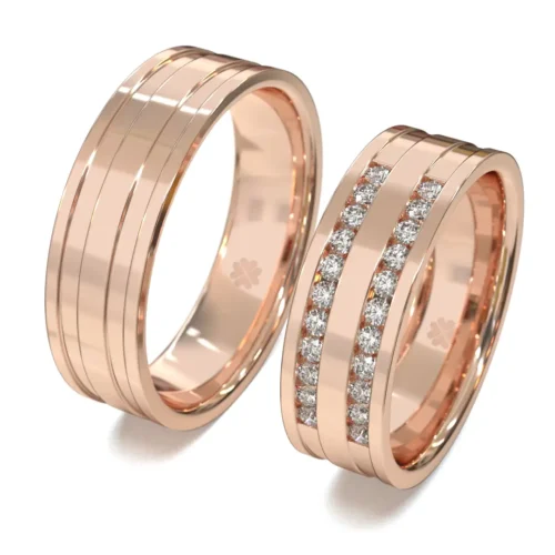 Argollas de Matrimonio Rainbow Oro Rosa 18kt