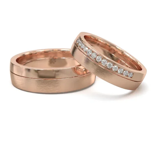 Alternative view of Argollas de Matrimonio Tempo Media Caña Oro Rosa 18kt