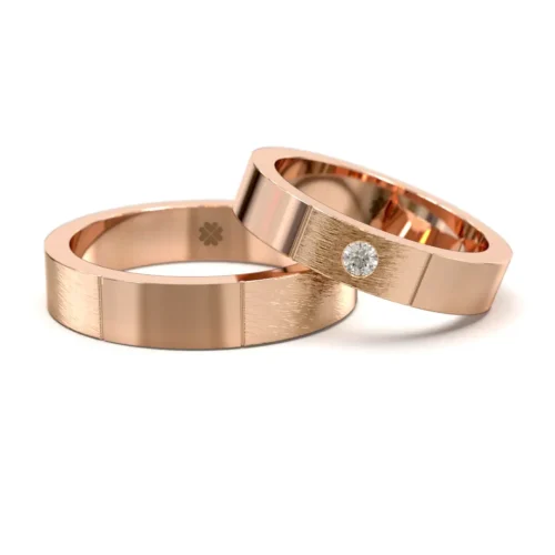 Alternative view of Argollas de Matrimonio Tu y yo Oro Rosa 18kt